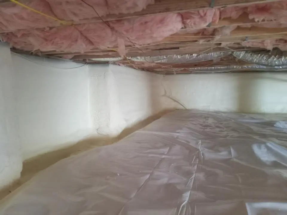 Crawl space encapsulation with closed-cell spray foam for Roof Waterproofing in St. Petersburg